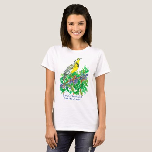 Western Meadowlark Oregon State Bird T_Shirt