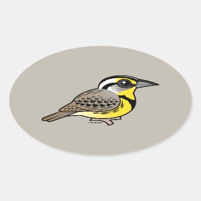 Western Meadowlark Oval Sticker