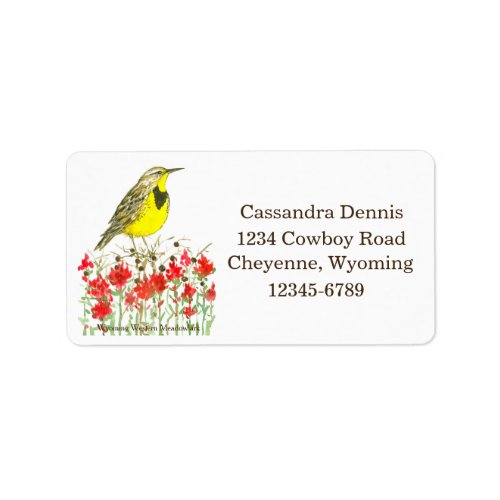 Western Meadowlark Wyoming Return Address Label