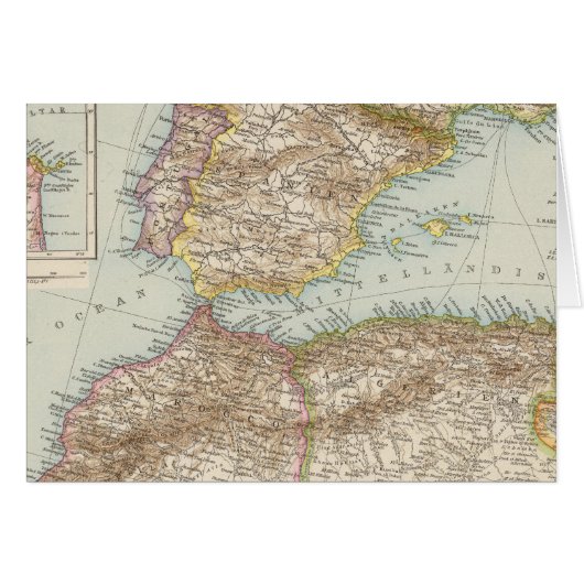 Western Mediterranean Map Cards (Front Horizontal)