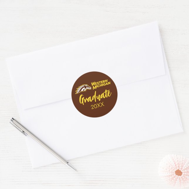 Western Michigan Broncos Classic Round Sticker (Envelope)