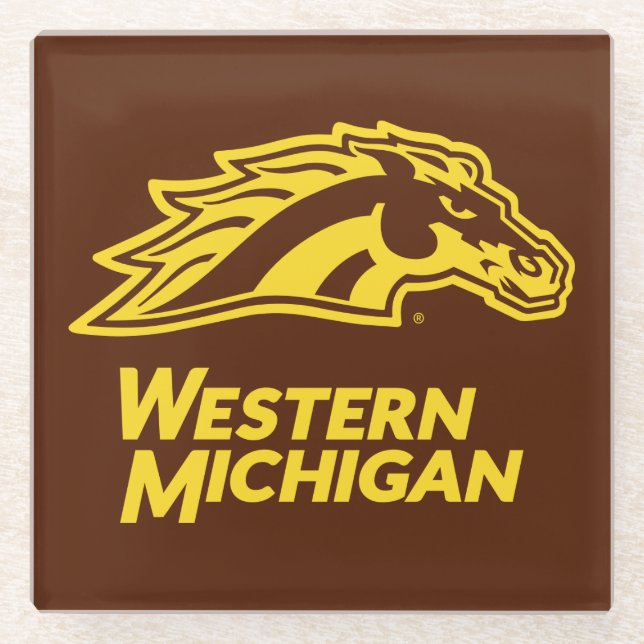 Western Michigan | Broncos Glass Coaster (Front)