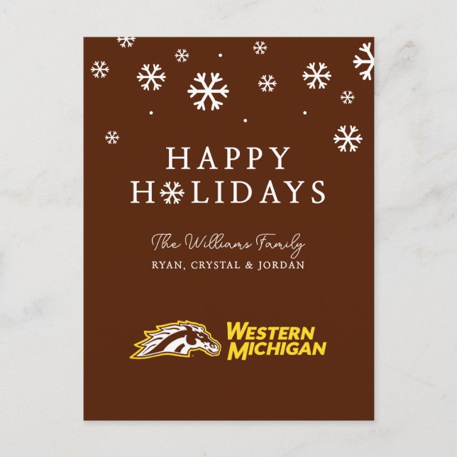 Western Michigan Broncos Holiday Postcard (Front)