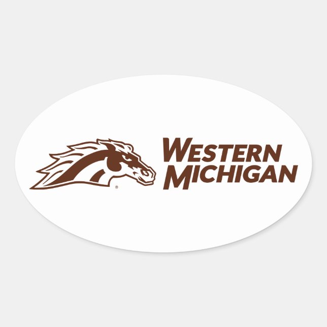 Western Michigan Broncos Oval Sticker (Front)