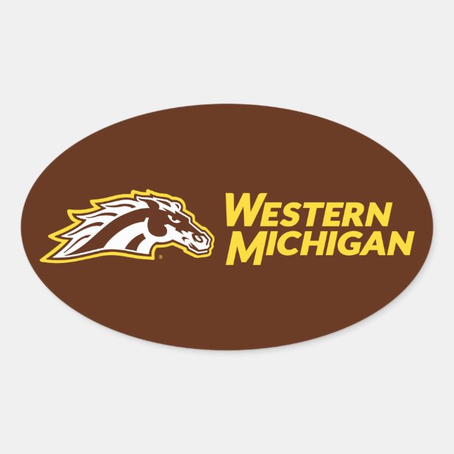 Western Michigan Broncos Oval Sticker (Front)