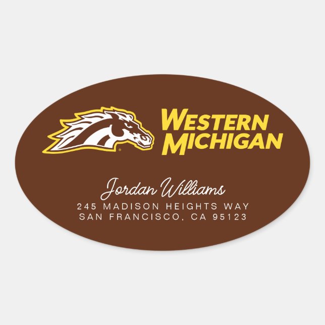 Western Michigan Broncos Oval Sticker (Front)