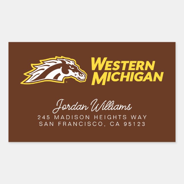 Western Michigan Broncos Rectangular Sticker (Front)