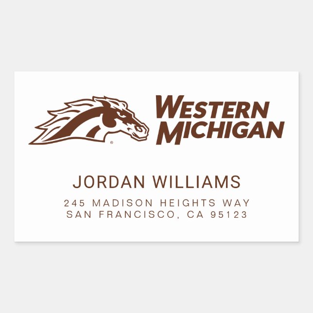 Western Michigan Broncos Rectangular Sticker (Front)
