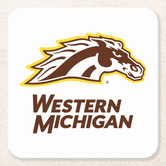 Western Michigan | Broncos Square Paper Coaster (Front)