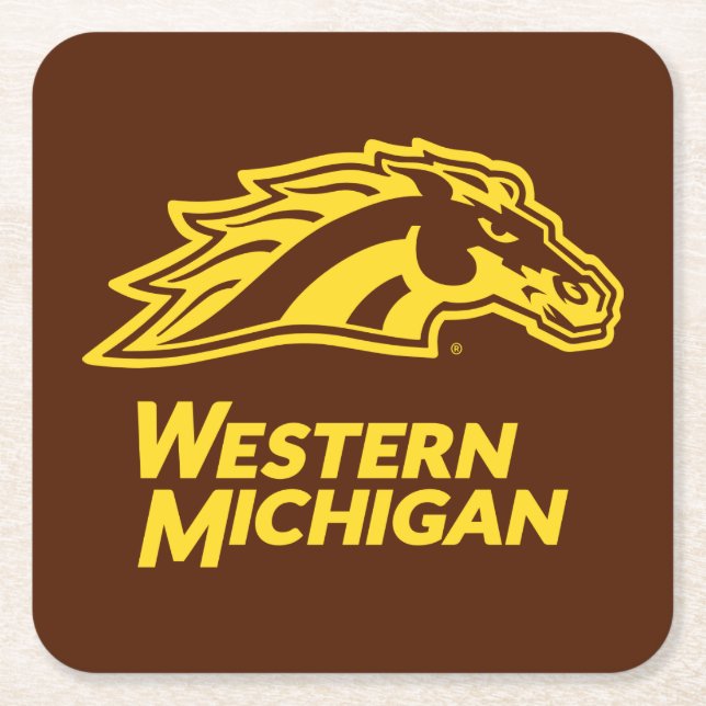 Western Michigan | Broncos Square Paper Coaster (Front)