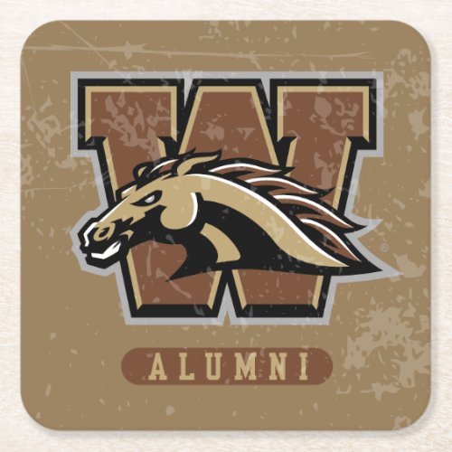 Western Michigan University Alumni Distressed Square Paper Coaster