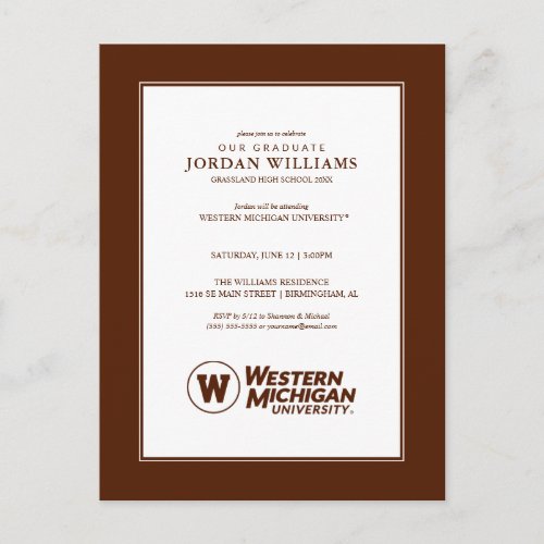 Western Michigan University Announcement Postcard