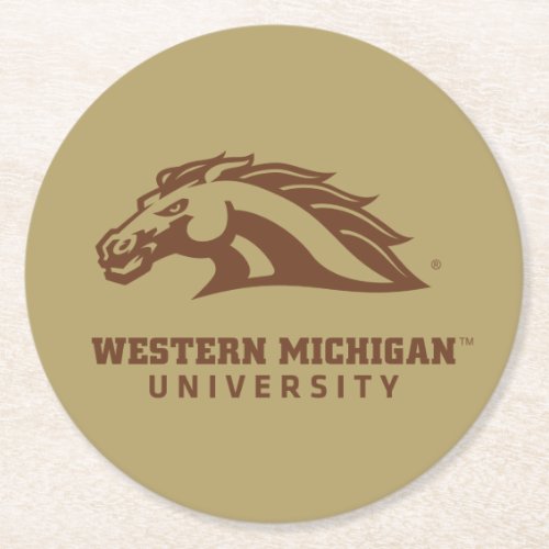 Western Michigan University Bronco Round Paper Coaster