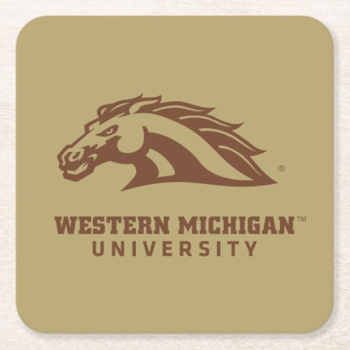 Western Michigan University Bronco Square Paper Coaster