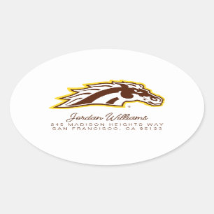 Western Michigan University Broncos Oval Sticker