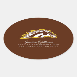 Western Michigan University Broncos Oval Sticker