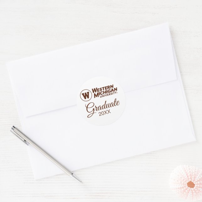 Western Michigan University Classic Round Sticker (Envelope)