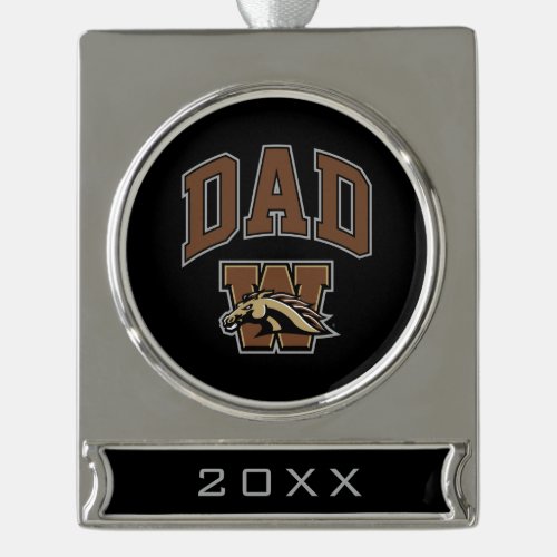 Western Michigan University Dad Silver Plated Banner Ornament