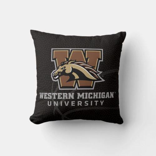 Western Michigan University Houston Basketball Throw Pillow