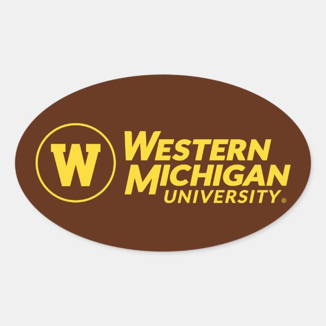 Western Michigan University Oval Sticker (Front)