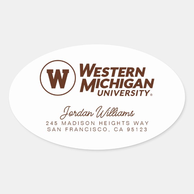 Western Michigan University Oval Sticker (Front)