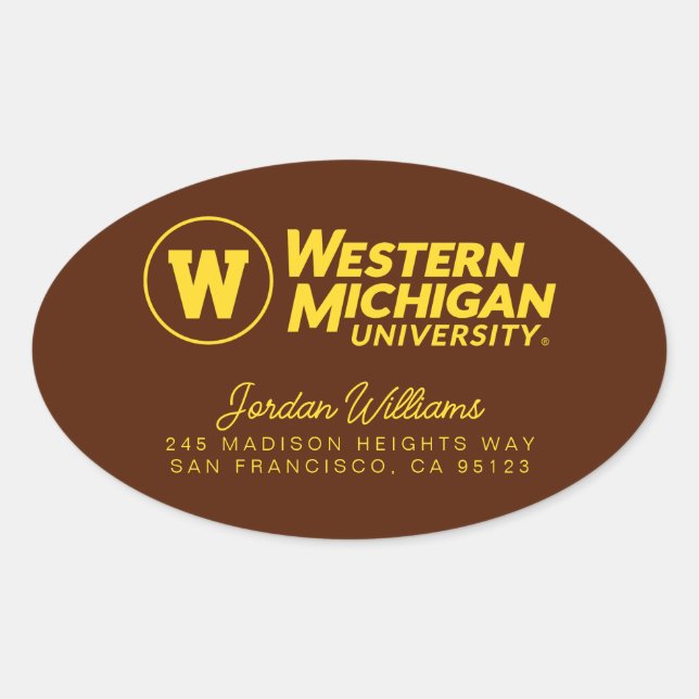 Western Michigan University Oval Sticker (Front)