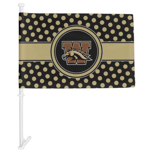 Western Michigan University Polka Dot Pattern Car Flag