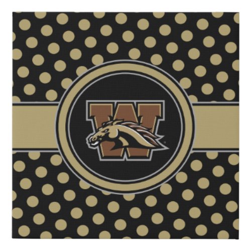 Western Michigan University Polka Dot Pattern Faux Canvas Print