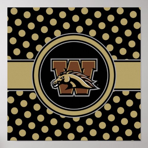 Western Michigan University Polka Dot Pattern Poster