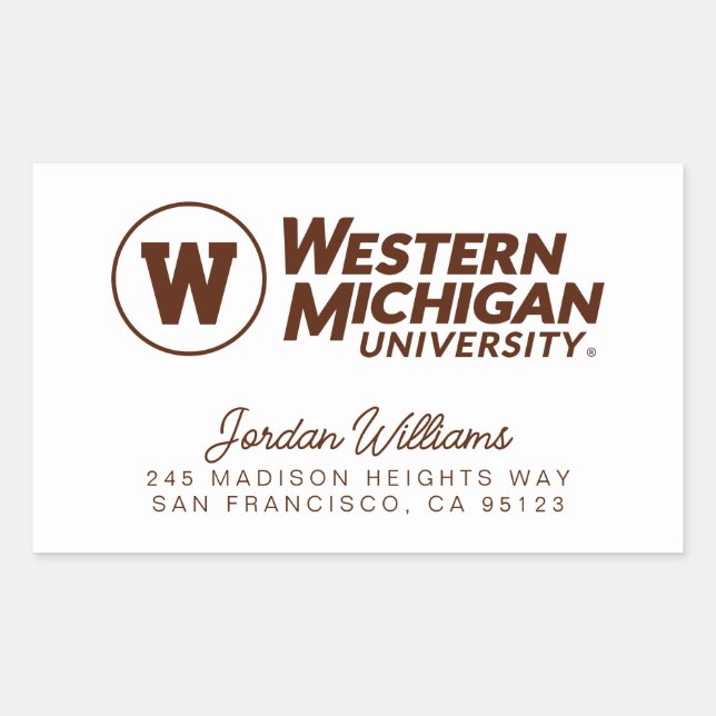Western Michigan University Rectangular Sticker (Front)