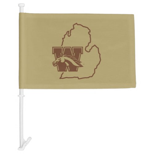 Western Michigan University State Love Car Flag
