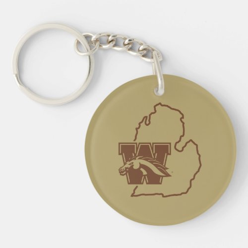 Western Michigan University State Love Keychain