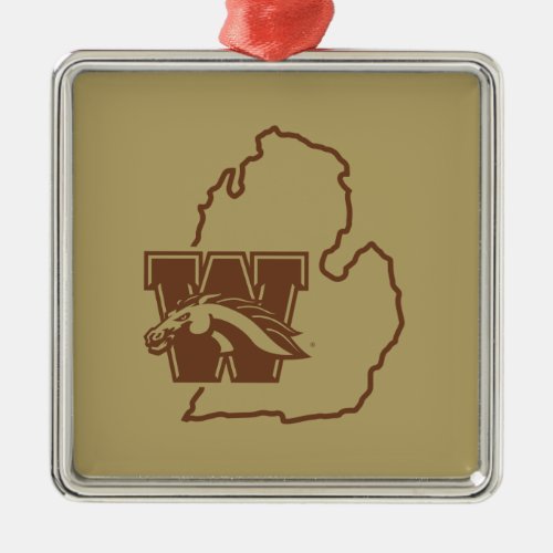 Western Michigan University State Love Metal Ornament