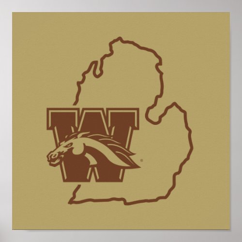 Western Michigan University State Love Poster