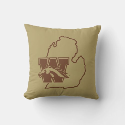 Western Michigan University State Love Throw Pillow
