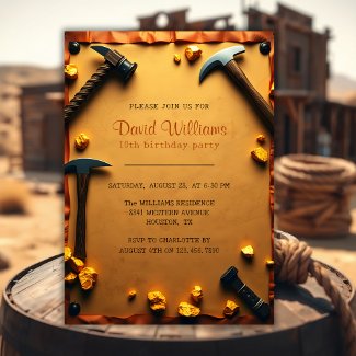 Western Miner Party Gold Mining Birthday