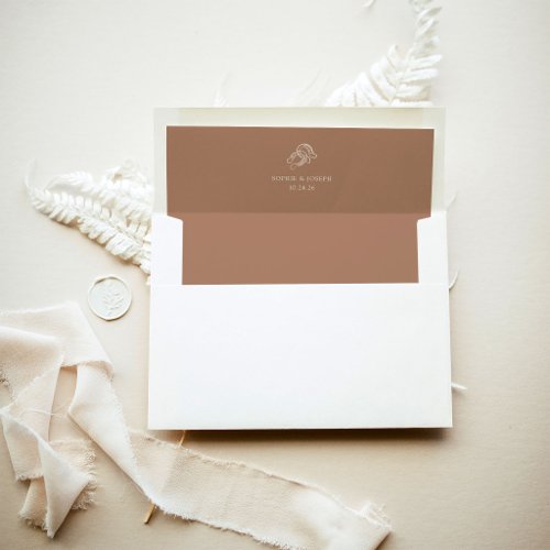 Western Minimalist | Copper Colored Wedding Envelope Liner