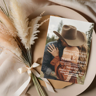 Western Minimalist Cowboy Wedding Invitation