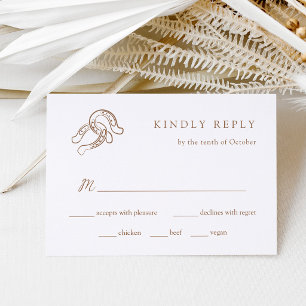 Western Minimalist Horseshoes Wedding Letterpress RSVP Cards