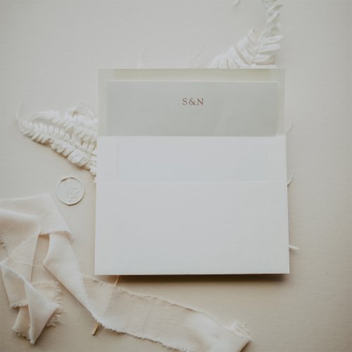 Western Minimalist | Monogram Wedding Envelope Liner
