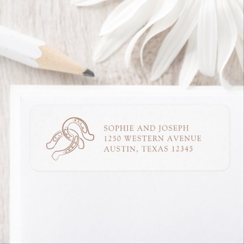 Western Minimalist | White Copper Colored Wedding Label