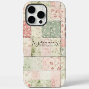 Western Mint Pink Floral Quilt Patterns iPhone 16 Pro Max Case