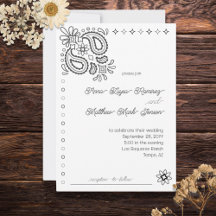 Western Modern Paisley Black & White Wedding