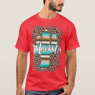Western Mom Leopard Cactus Serape Cowgirl Rodeo Ma T-Shirt