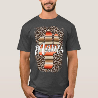 Western Mom Leopard Cactus Serape Cowgirl Rodeo Ma T-Shirt