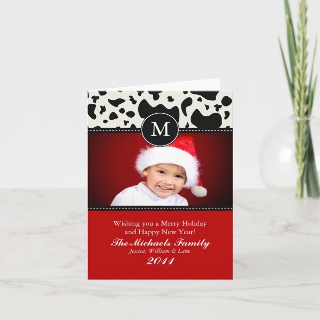 Western Monogram Christmas Card (Front)