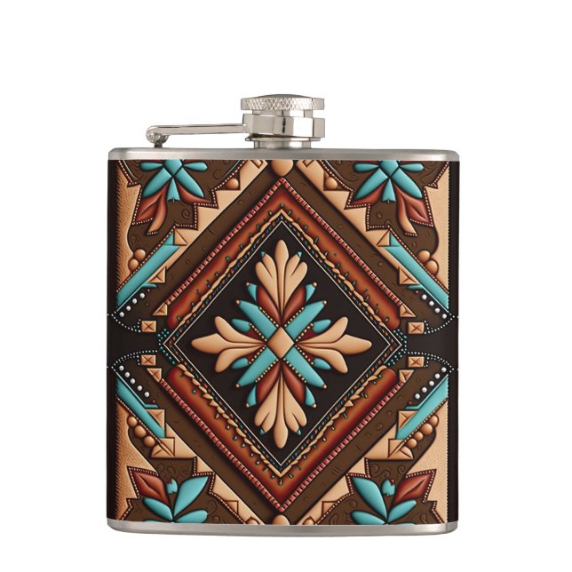 WESTERN MOTIF 6oz Flask (Front)