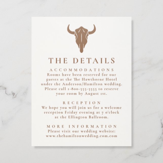 Western Mountain Ranch Wedding Letterpress Enclosure Card (Front)