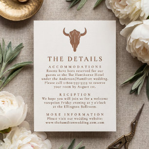 Western Mountain Ranch Wedding Letterpress Enclosure Card