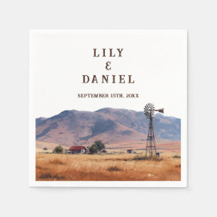 Western Mountain Ranch Wedding Napkins